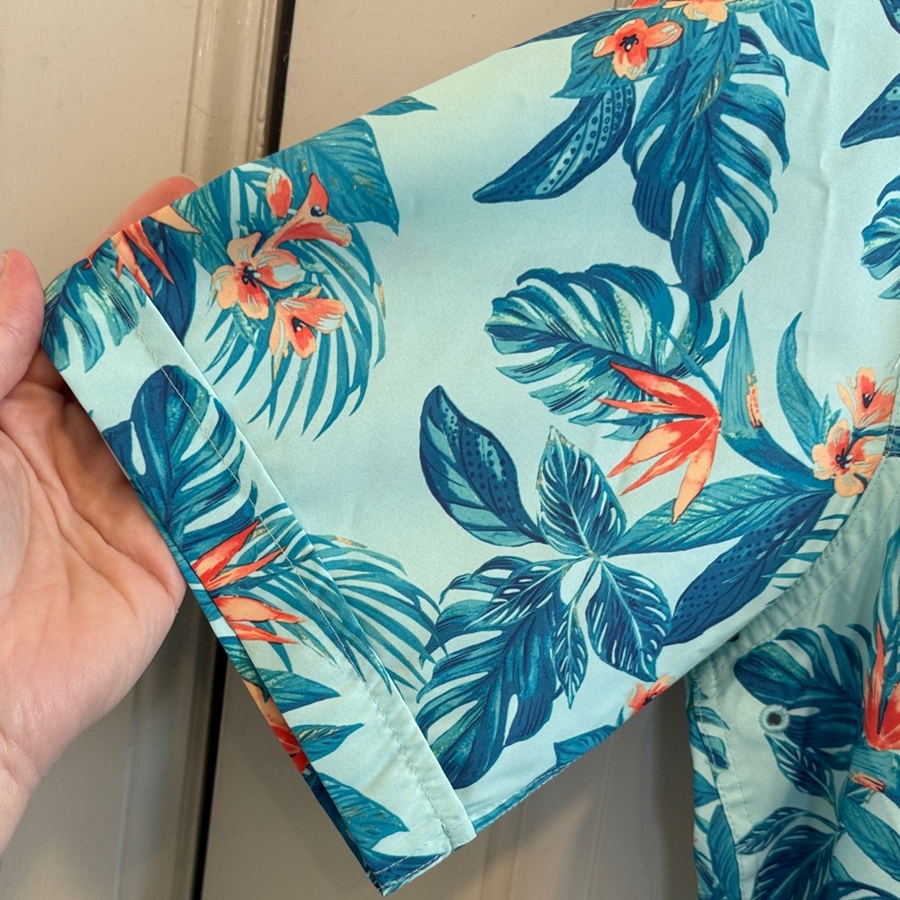 NWT IZOD Saltwater Tropical Floral Shirt Size LT - Picture 8 of 14